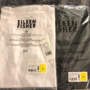 2 Eileen Fisher scoop neck tanks - black and white